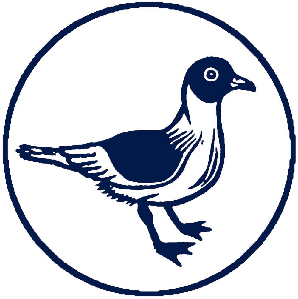 Logo HankyHenk Henrike Hüske blaue Möwe im Kreis